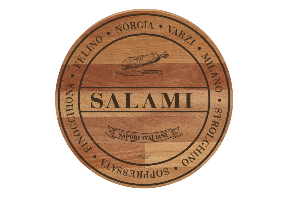 Tagliere rustico "Salami" in faggio Ø 30 x 1,9 cm